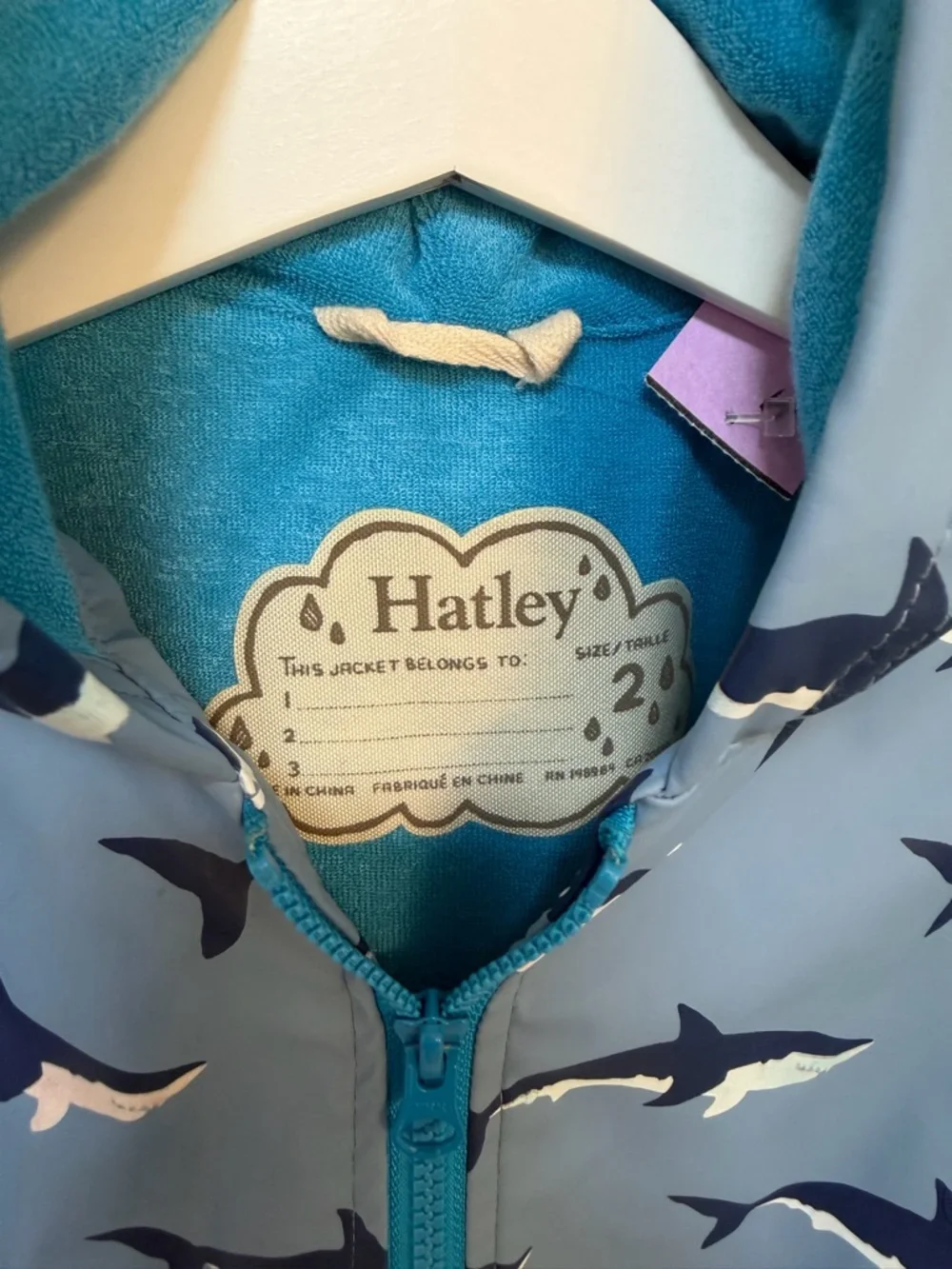 Hatley‎ Blue Shark Color Changing Print Rain Jacket
